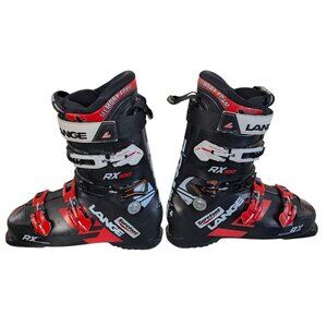 Lange RX 100 Downhill Men's Ski Boots - Size 29.5 - Black & Red Multicolor